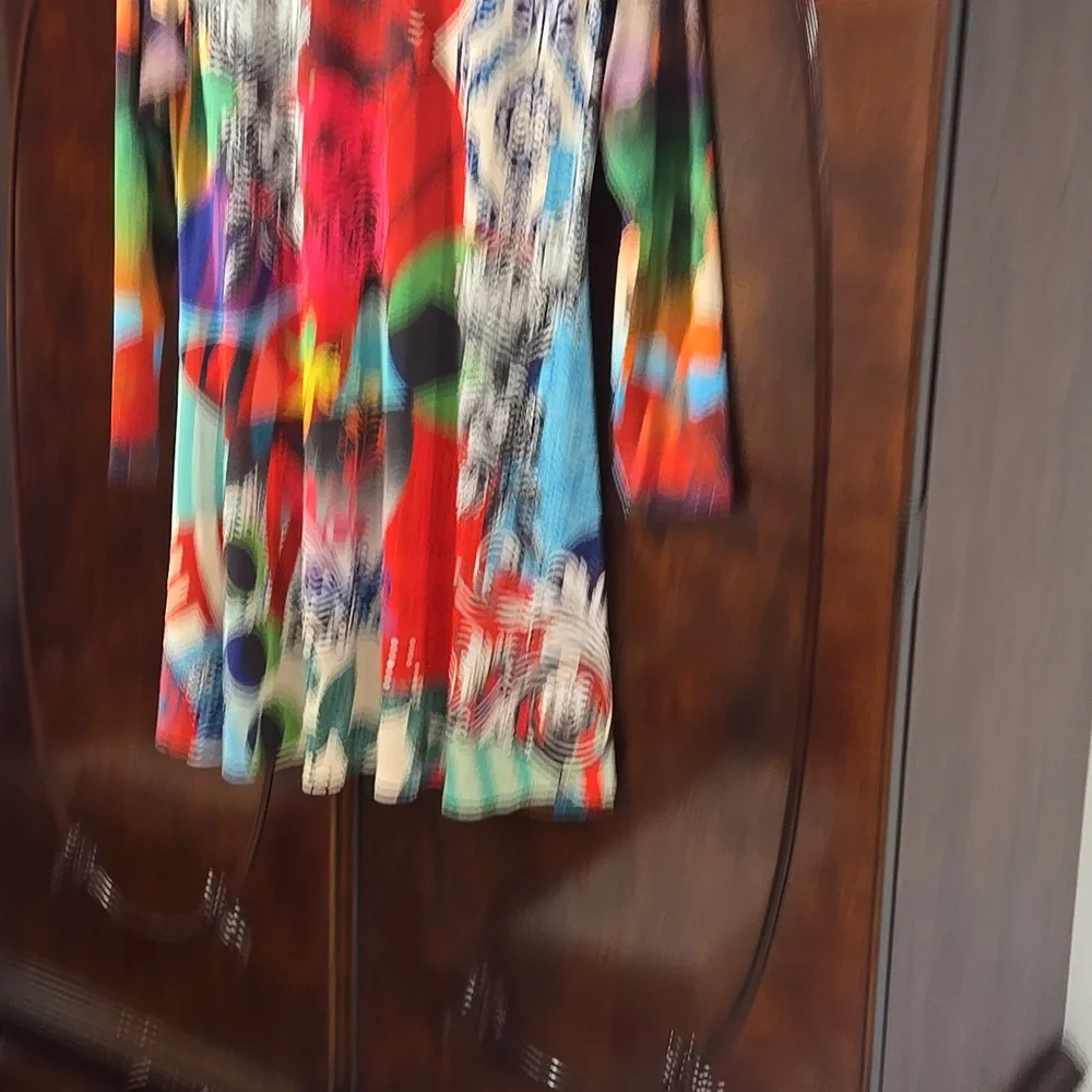 AMMA Multicolor Abstract Long Sleeve Dress - Picture 4 of 4
